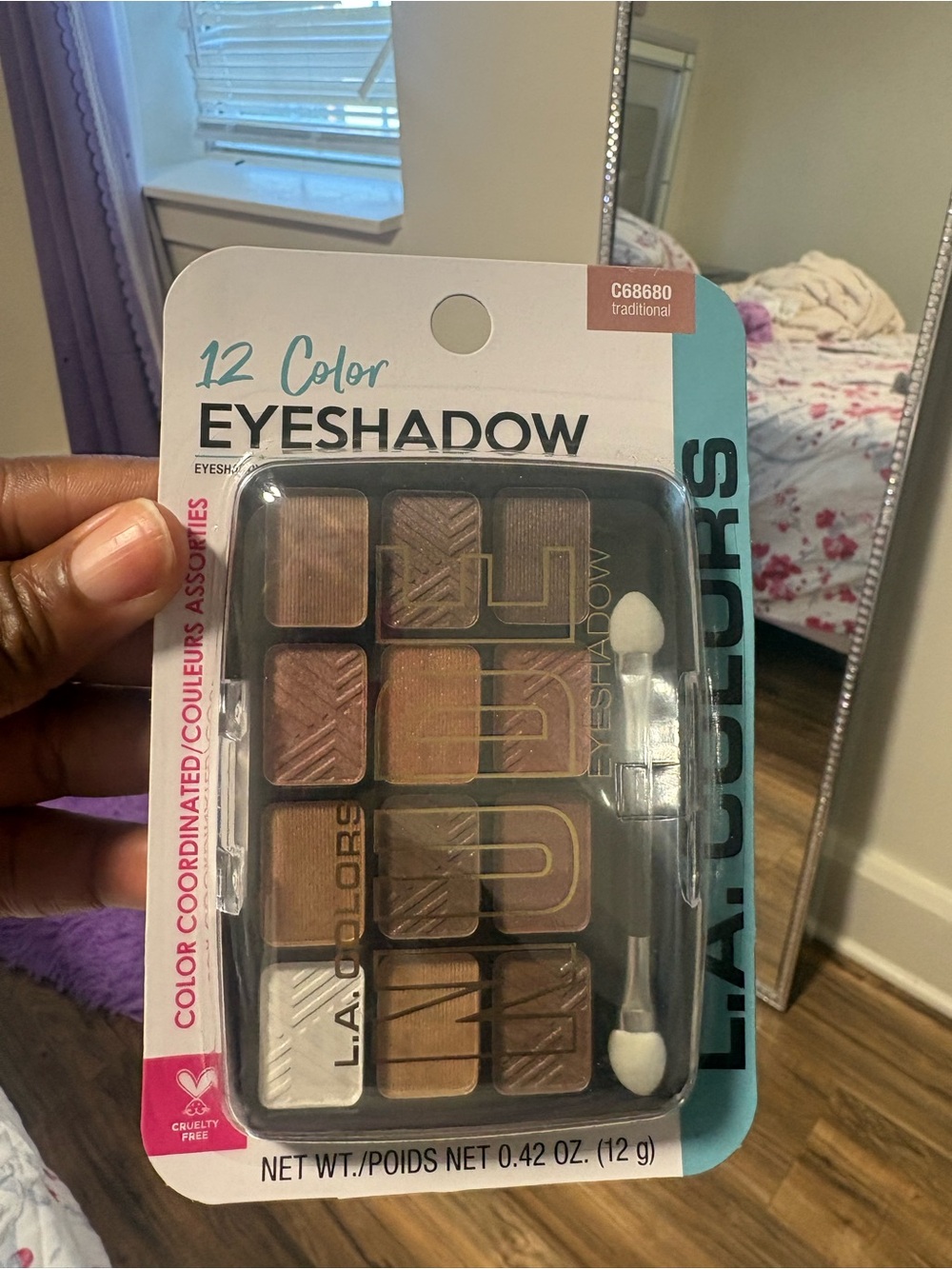 L.A. Colors 12-Color Eyeshadow Palette – Neutral Browns & Creams
